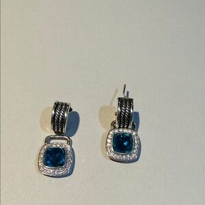 David yurman silver earrings with gorgeous sparkling stones